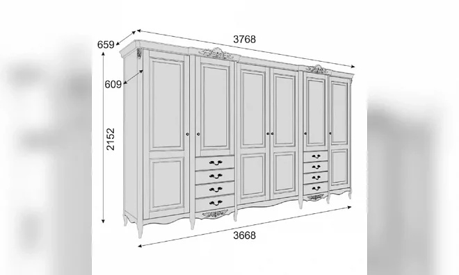 Шкаф Распашной Kreind Atelier Gold APg626E-K02-G